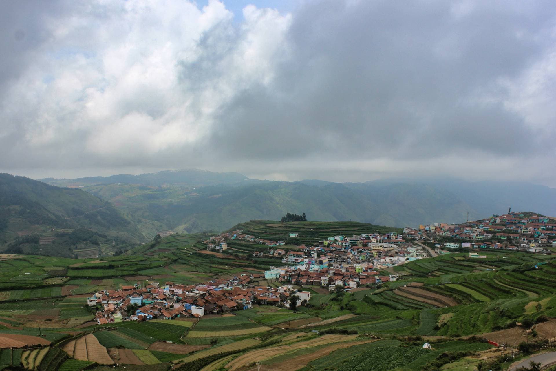 Green mountain landscape in Kodaikanal